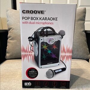 Croove Pop Box Karaoke With Dual Microphones. New/Box Has Never Been Opened